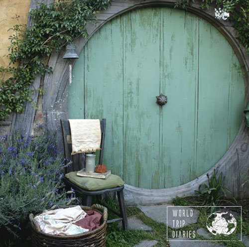 Hobbit house door, Hobbiton, NZ